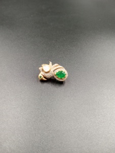 Broche de luxe Amaira Jewels en argent 925, motif paon, sertie de jade, design nœud papillon, unisexe, 5,6g - Product Image 5