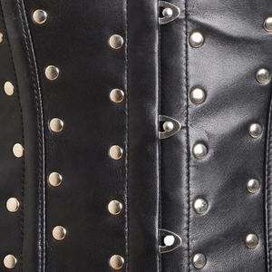 Robe corset en cuir PU noir avec détails en strass, mini-robe moulante pour club, tenue pour adultes - Product Image 5
