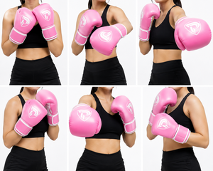 Guantes de Boxeo Profesionales Portátiles Dumela International, Color Rosa y Blanco, Cuero Genuino, Personalizados, Alta Calidad, Entrenamiento Vertical - Product Image 4