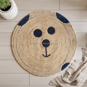 Tapis rond en jute naturel élégant pour la décoration intérieure Tapis rond en jute lavable écologique - Product Image 4