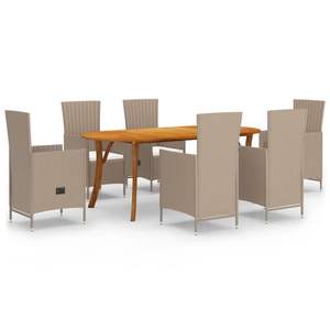 Ensemble de salle à manger beige et blanc crème pour jardin, pour les réceptions en plein air - Product Image 2