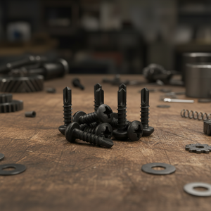 PDC 11 แหวนรองหัวกระทะเหล็กคาร์บอนเคลือบสีดำ หัวเจาะแบบฟิลลิปส์ ขนาดนิ้ว เกรด 4.8 และ 6.8 DIN/ISO 3.5-4.8 มม. - Product Image 1