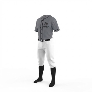 Maillot de baseball entièrement personnalisé, imprimé par transfert thermique, respirant, uniforme d'équipe à manches courtes, entièrement boutonné, pour club, vente en gros - Product Image 6