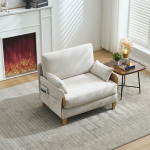 Divano Letto Reclinabile 3-in-1 Convertibile Stile Mid-Century Moderno, Adatto per Piccoli Spazi, con Tre Cuscini - Product Image 1