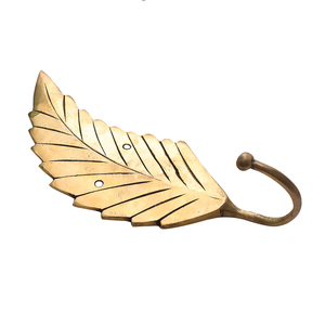 Timbre de Puerta de Latón Antiguo con Forma de Hoja, Timbre Decorativo de Metal con Acabado Vintage, Herraje Rústico para Puerta de Casa - Product Image 3