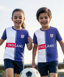 Ensemble maillot et short de football pour enfants, personnalisable par sublimation, respirant, anti-transpiration, antibactérien, 100 % polyester, uniforme d'équipe pour jeunes - Product Image 2
