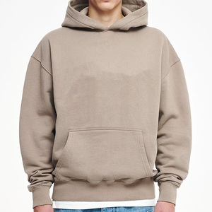 Vente en gros de sweat à capuche unisexe vierge en Polyester/Coton, coupe droite et ample, épaules tombantes, en molleton bouclette, de haute qualité, longueur standard - Product Image 3