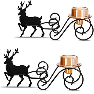 Elegant Golden Deer Shape <b>Tea</b> Light Holder Brass Candle <b>Stand</b> Christmas Home Decoration Heat Resistant - Product Image 6