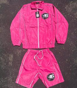 Conjunto deportivo de 2 piezas para hombre, shorts y chaqueta de streetwear de alta calidad, con capucha y cremallera de nailon, cortavientos. - Product Image 5