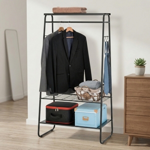 Tendedero de Ropa Moderno de Hierro Fundido Doble de Taiwán, Ahorro de Espacio, Móvil y Portátil para Baño - Product Image 2