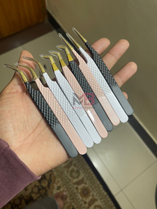 ชุดแหนบต่อขนตาสแตนเลสสีชมพู ปลายแหลม สำหรับมืออาชีพ ป้องกันไฟฟ้าสถิต - Product Image 5