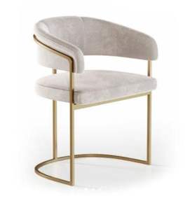 Silla Otomana Metálica con Marco Recubierto de Negro y Respaldo para Sala de Estar, Recibidor, Uso Decorativo - Product Image 5