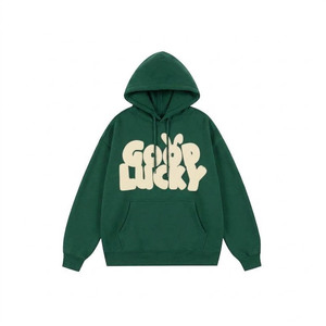Sudadera con Capucha Gráfica Marrón Extra Grande Personalizada para Hombre y Mujer, Sudadera con Capucha Estilo Urbano con Logotipo Estampado en Relieve, Felpa de Algodón Grueso - Product Image 4