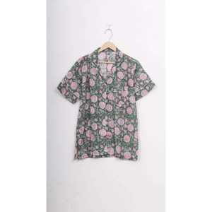 ชุดนอนขาสั้นผ้าฝ้ายพิมพ์ลายดิจิตอลพรีเมียมสำหรับผู้หญิง ลายตัวอักษร เอวยางยืด ระบายอากาศได้ดี ชุดนอนขาสั้น - Product Image 5