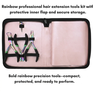 Custom Hair Extension Installation & Removal Kit Microbeads <b>Crimping</b> Plier Hair Tail Comb Hair Parting Finger Barber Scissor - Product Image 2
