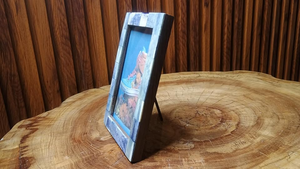 Cadre photo de table vertical carré personnalisé FAIZA CRAFT en MDF bleu et blanc avec incrustation de os et motif en mosaïque, imprimé UV, étanche - Product Image 6