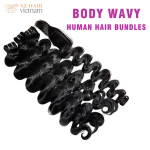 Vente en gros Faisceaux de cheveux humains vierges ondulés corporels Cuticules alignées Cheveux bruts à double tirage Vietnam - Product Image 6