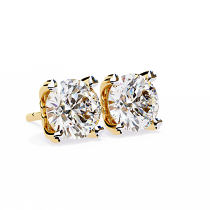 Unique <b>Tops</b> Round Cut E VS 1ct Each Lab Grown Diamond 14K Gold IGI Certified <b>Earring</b> <b>Tops</b> for Gift Party & Anniversary - Product Image 1