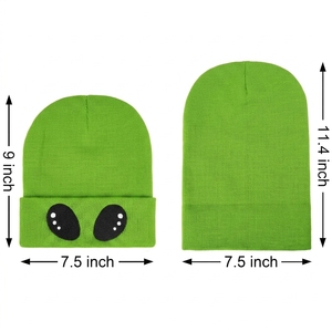 Gorro de Punto Personalizado con Lentejuelas Bordadas, Gorro de Invierno Cálido de Acrílico con Puño, Gorra de Calavera a Rayas Unisex, Moda Urbana OEM - Product Image 6