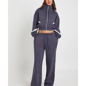 Conjunto Deportivo de Otoño en Oferta, Ropa Deportiva Sólida, Personalizable con Apliques Bordados, Paneles en Contraste, Corte Regular - Product Image 1