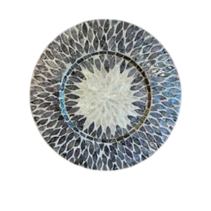 Handcrafted Mother Of Pearl Inlay Wood Charger <b>Plates</b> Luxury Sea Shell <b>Decorative</b> <b>Plate</b> For Wedding Events And Hotel Tableware - Product Image 4