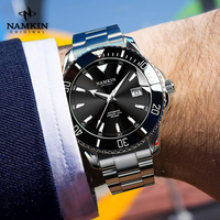 50 montres automatiques classiques pour hommes en acier inoxydable 316L avec logo personnalisé, mouvement japonais, lumineuses, mécaniques, 42 mm