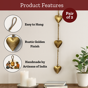 Vintage Metal Hearts Wall <b>Decor</b> Rustic Handmade Golden Love Hanging Farmhouse Home Art OEM Wholesale <b>Valentine</b> Couples Gift - Product Image 6