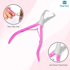 Pince à épiler professionnelle pour extensions de cheveux, en acier inoxydable rose, double usage, efficace, légère, abordable et durable - Product Image 3