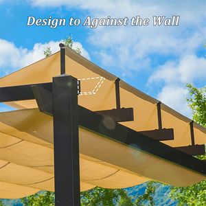 Pergola Retrattile in Alluminio per Esterni, Tettoia Parasole Resistente alle Intemperie per Patio, Barbecue, Feste, Matrimoni - Gazebo e Pergola - Product Image 2