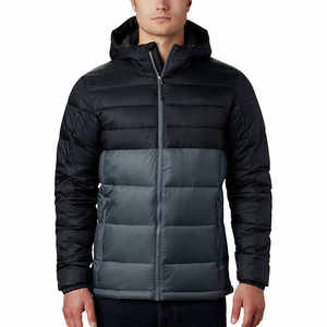 Veste matelassée en duvet de canard noir pour hommes, col montant, manches longues, style rue haute pour la saison d'hiver, au prix de gros - Product Image 1