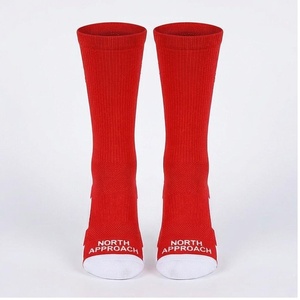 North Approach Crew <b>Socks</b> Red Breathable <b>Polyester</b> Spandex Basketball <b>Socks</b> for Adults Summer Season - Product Image 1