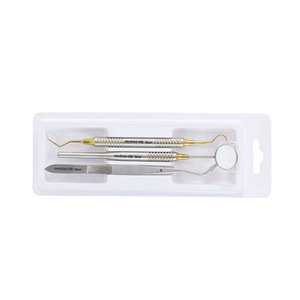 Ensemble d'examen dentaire 3 pièces, kit de diagnostic de base avec étui de stérilisation, manuel professionnel en acier inoxydable - Product Image 3
