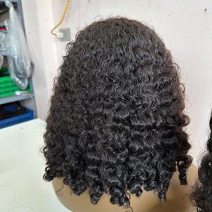 Perruque Bouclée Naturelle Humaine Vierge Cheveux Perruque à Pointe Plate Bande avec Double Extensions de Cheveux Dessinés Lâche Vague Profonde Bouclée - Product Image 2