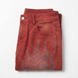 ผู้ผลิตกางเกงยีนส์ขาสั้นคริสตัลแบบกำหนดเอง บริการพิมพ์ป้ายโลโก้เต็มรูปแบบและบริการผลิตสินค้าเฉพาะทาง - Product Image 2