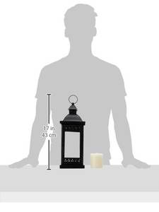 Farol de Hierro y Vidrio de Estilo Clásico con una Vela, Farol Colgante de Hierro Negro para Decoración del Hogar - Product Image 4