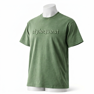 Camiseta de Hombre de Alta Calidad, Personalizada, de Silicona 3D, Cuello Redondo, Hombros Caídos, Secado Rápido, Transpirable, 100% Algodón, Corte Regular, Jersey, Parte Delantera - Product Image 3