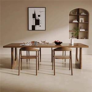 Mesa de Comedor Rectangular de Madera Maciza Premium Daystar Trade, Base Curva en Forma de U, Acabado en Madera Rica, 4 Plazas, Diseño Moderno para Hogar y Hotel - Product Image 2