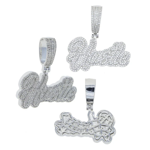 Mens Hip Hop Micro Pave CZ Hustle Pendant Necklace <b>Iced</b> <b>Out</b> Letter Word Charm Bling <b>Chain</b> Streetwear Fashion Jewelry Accessories - Product Image 2