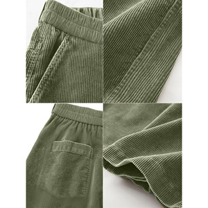 High Quality Solid Color Casual Men's <b>Trousers</b> Fashion Elastic Waist and <b>Drawstring</b> Full Length Pants Loose Fit Men's Pants - Product Image 5