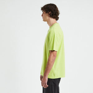 Camiseta de Cuello Redondo Verde Lima para Hombre, Manga Corta, Informal, Básica, de Verano, con Logotipo Personalizado, OEM, ODM, Ropa al por Mayor - Product Image 2