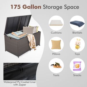 175-Gallon Outdoor <b>Storage</b> <b>Box</b> with Universal Wheels & Zippered Liner - Product Image 5