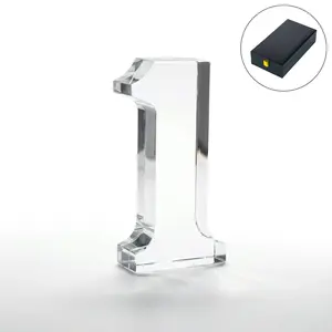 Trofeo de Cristal con Forma de Número Uno, con Caja con Cierre Dorado, Pulido y Duradero - Product Image 1