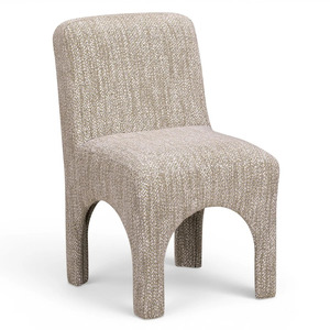Modern Fabric <b>Dining</b> <b>Chair</b> Upholstered Side <b>Chair</b> <b>Beige</b> Patterned Seat Back <b>Chair</b> for Home Hotel Restaurant - Product Image 3