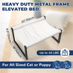 Lit surélevé pour chat avec vue à 360° °   View - Cadre en métal antirouille, matelas amovible lavable en machine (fin), comprend un jouet pour chat - Product Image 4