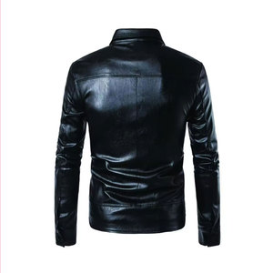 Solid Trader Top Quality Trendy Streetwear Autumn Sleek Design <b>Lightweight</b> Comfortable <b>Mens</b> Leather <b>Jacket</b> - Product Image 4