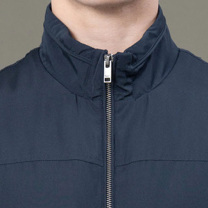 Blouson bomber bleu marine pour homme, col montant, fermeture éclair, vêtement décontracté pour l'automne, coupe-vent, doublure en polaire polyester - Product Image 6