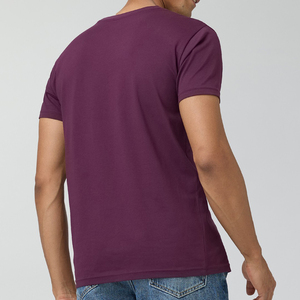 <b>Men's</b> <b>Purple</b> Regular Fit Short Sleeve O-Neck <b>T</b>-<b>Shirt</b> Solid Casual Tee <b>Mens</b> solid short sleeve top - Product Image 3