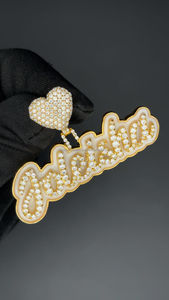 สร้อยคอจี้ชื่อเฉพาะตัวทำจากเงินทอง925สตาร์ลิ่งเคลือบเข้มพร้อมประกันหัวใจ - Product Image 2