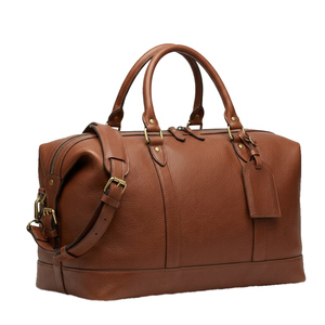 weekender bag vintage leather duffel carry on overnight luggage large capacity for men women business travel gym weekend trip - Product Image 1