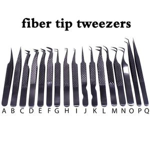 Precision Stainless Steel Eyelash Tweezers Curved Tip Pink Handle Box Packaging - Product Image 3